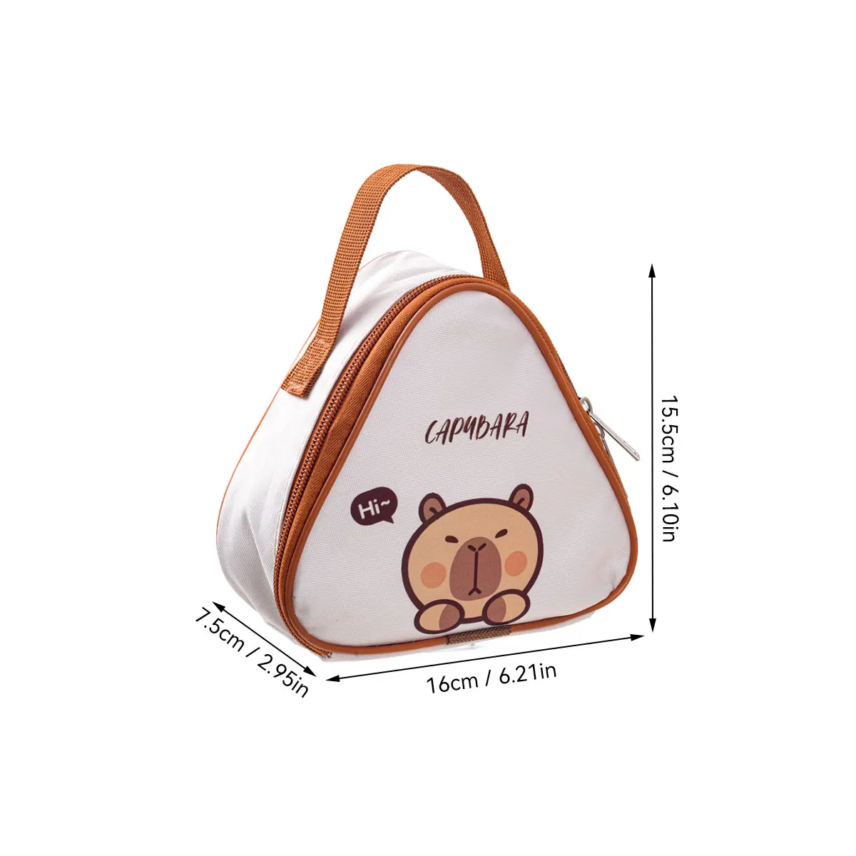 WORTHBUY Mini Capybara thermische lunchtas draagbare geïsoleerde picknickzak oliebestendig en waterdichte lunchbox tas herbruikbare koeltas