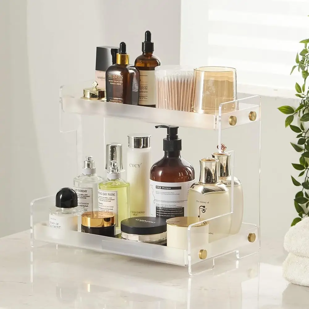 

2 Tier Bathroom Counter Organizer, Kitchen Spice Rack, Cosmetic Organizer, Countertop Storage for Bathroom, Kitchen, Living Room