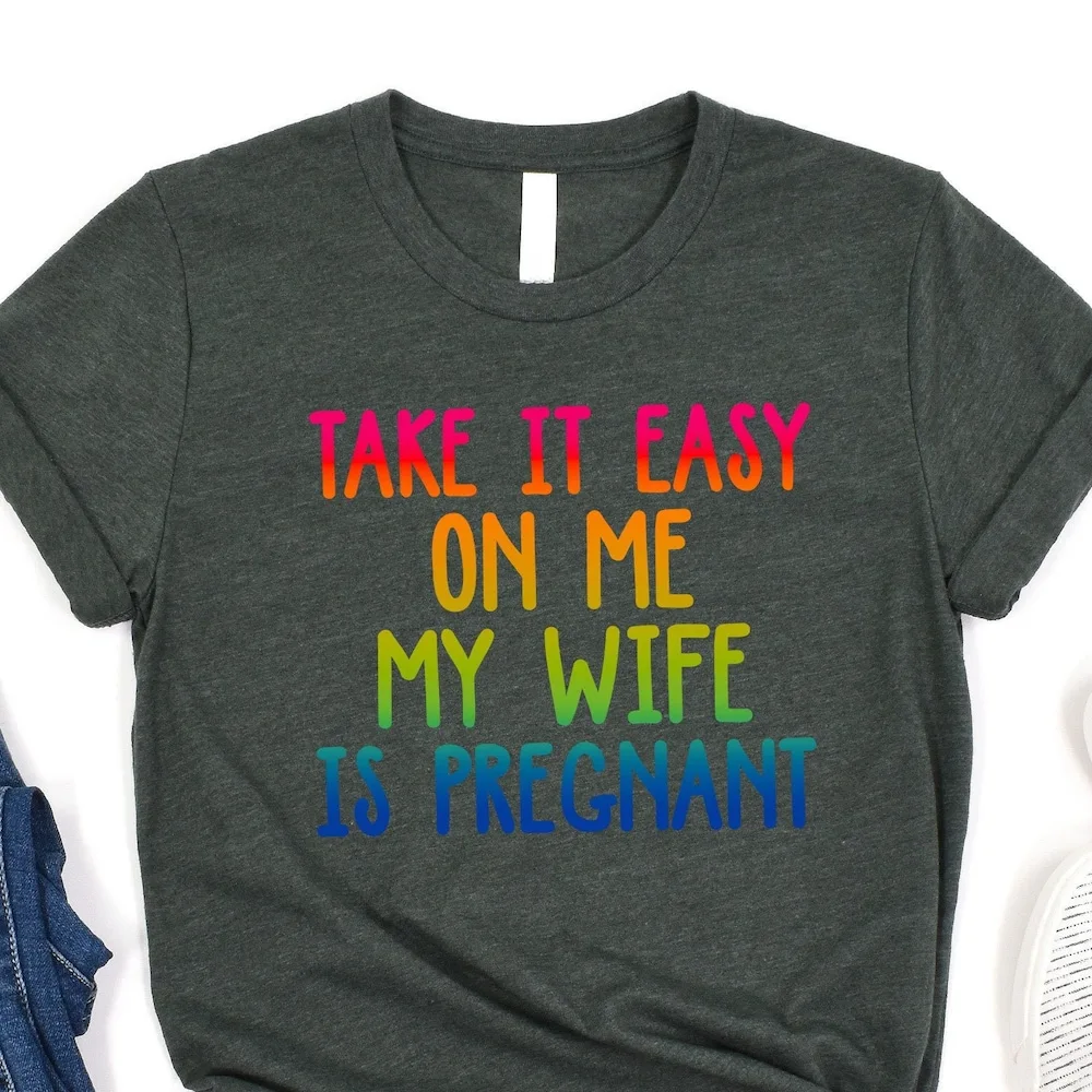 My Wife Is Pregnant T Shirt New Dad Pregnancy Announcement Cute First Time Expecting