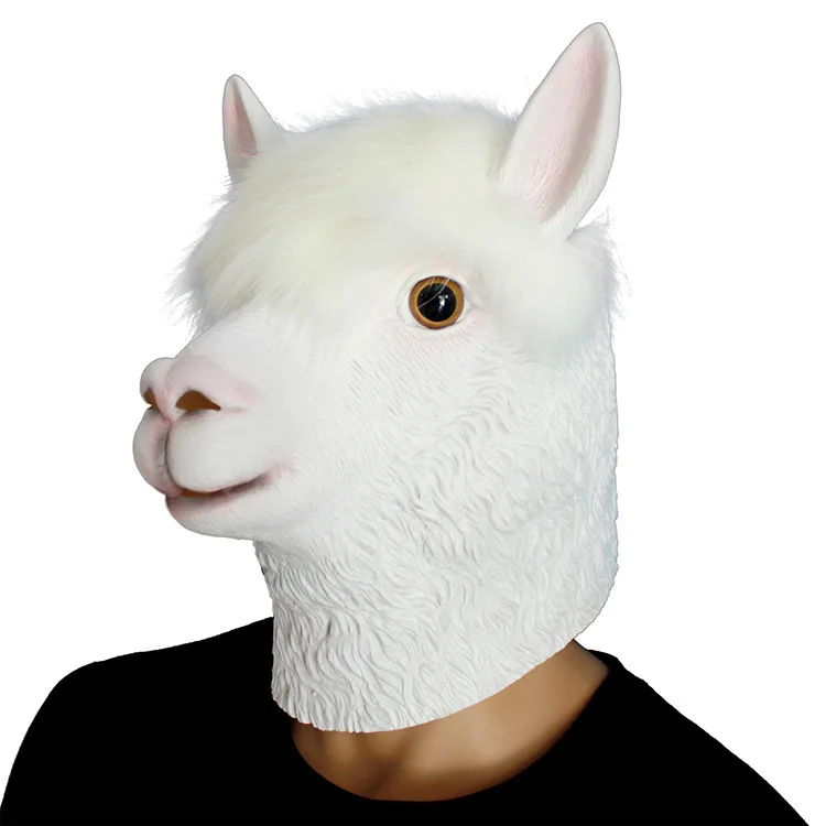 

Halloween Animal Alpaca Mask Fun Kawaii Animals Latex Full Face Mask Alpaca Headgear Halloween Cosplay Party Masquerade Mascaras