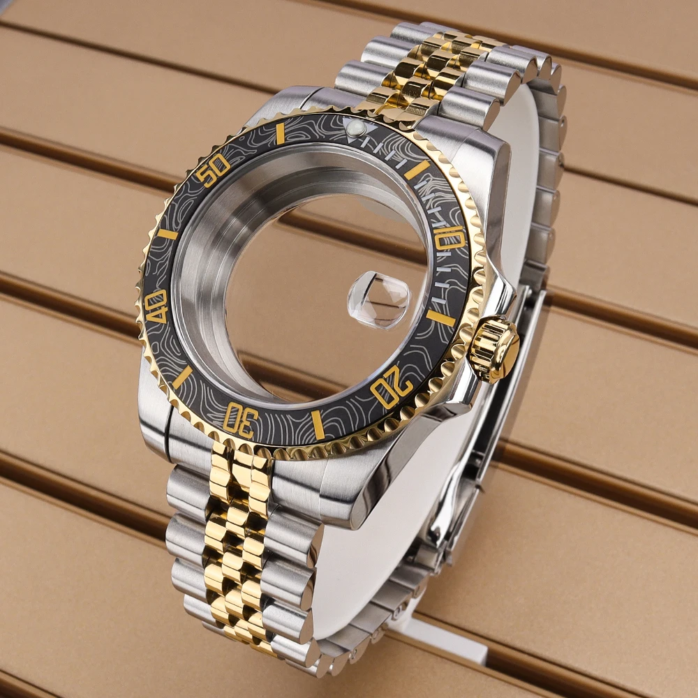 40mm For NH34 NH35 NH36 Miyota 8215 Eta 2824 PT5000 Movement SUB GMT Watch Case 20mm Jubilee Bracelet Sapphire Glass 120 clicks