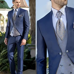 New Men's Suit 3 Pieces Blazer Jacket Vest Pants Custom Made One Button Business Formal Work Wear Wedding Groom Costume Homme