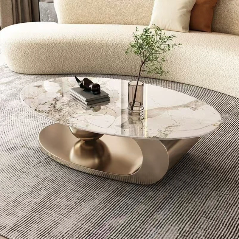 -For High-Quality Modern Luxury Oval Stone Slab Coffee Table Pandora Living Room Home Side Table*