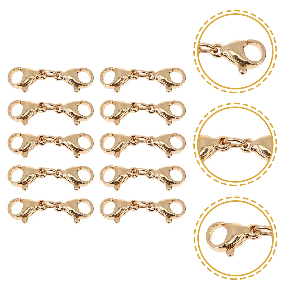 

10Pcs High Quality Stainless Steel Necklace Clasps Secure Fastening Closure for Jewelry Craft Repair and Handmade Designs