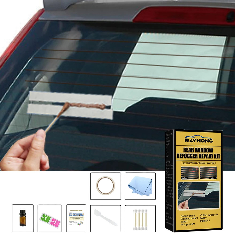 Car Rear Window Defogger Repair Kit DIY Quick Repair Grid Defroster Kit Fix Heater Glass Lines Defroster Grid Car Accessories