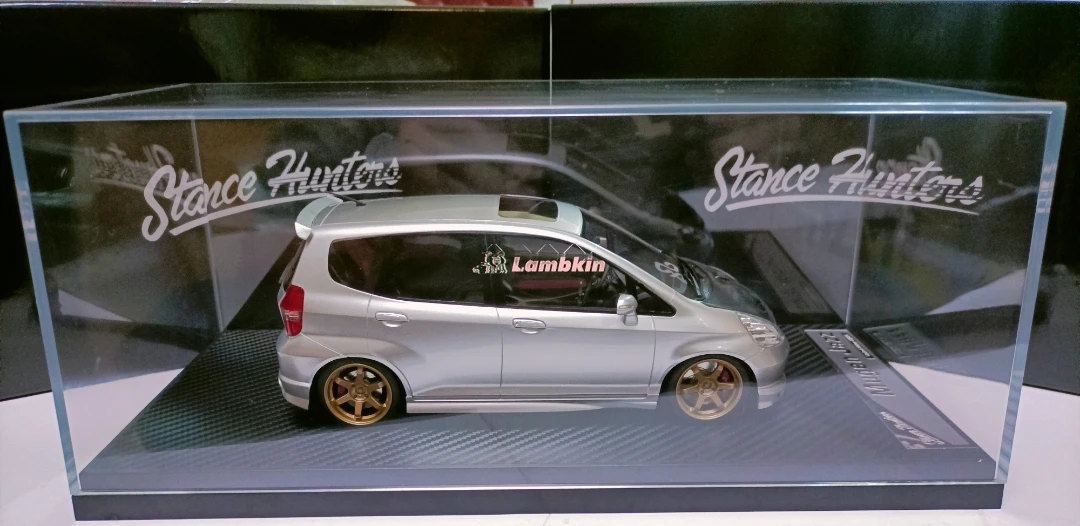 Stance Hunters 1:18 For Unlimited Honda Fit Modified Car Models Mugen Honda Jazz Collectible Small Steel