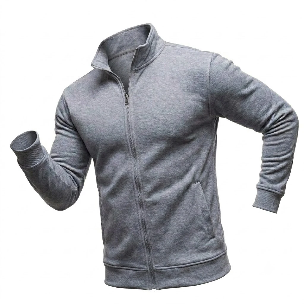 Herren-Sweatshirts mit Reißverschluss, Mock-Neck-Gym-Jacke, leichte Sweatcoats mit Reißverschluss, Outdoor-Sport-Langarm-Freizeitjacke. – Detail 5