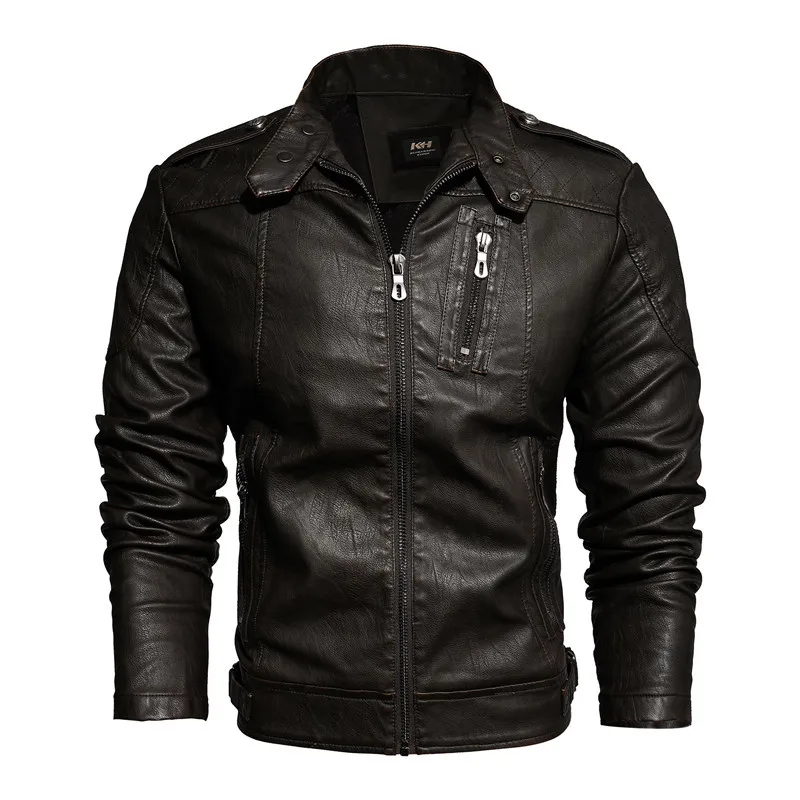 

Men Faux Leather Turn Down Collar Jackets Leather Coat Long Sleeve PU Leather Spliced Loose Cardigan Moto Biker Outerwear