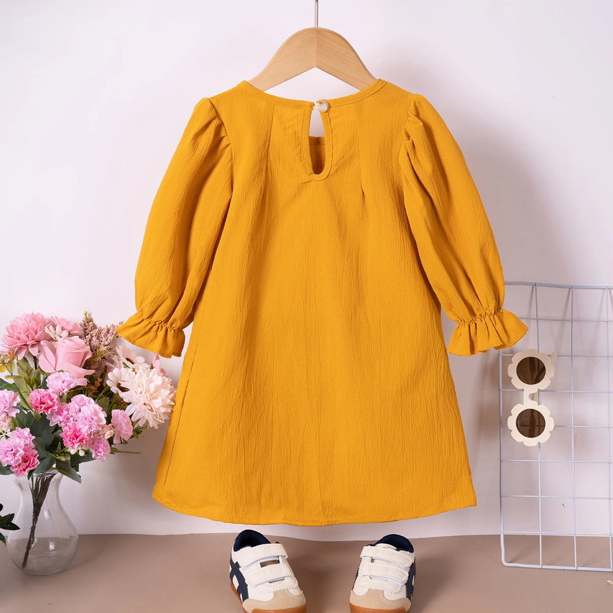 Spring and Autumn Long Sleeve Baby Girl Dress Sweet Cute Bow Decoration Princess Dress Girls Clothing Party Gifts Wholesale