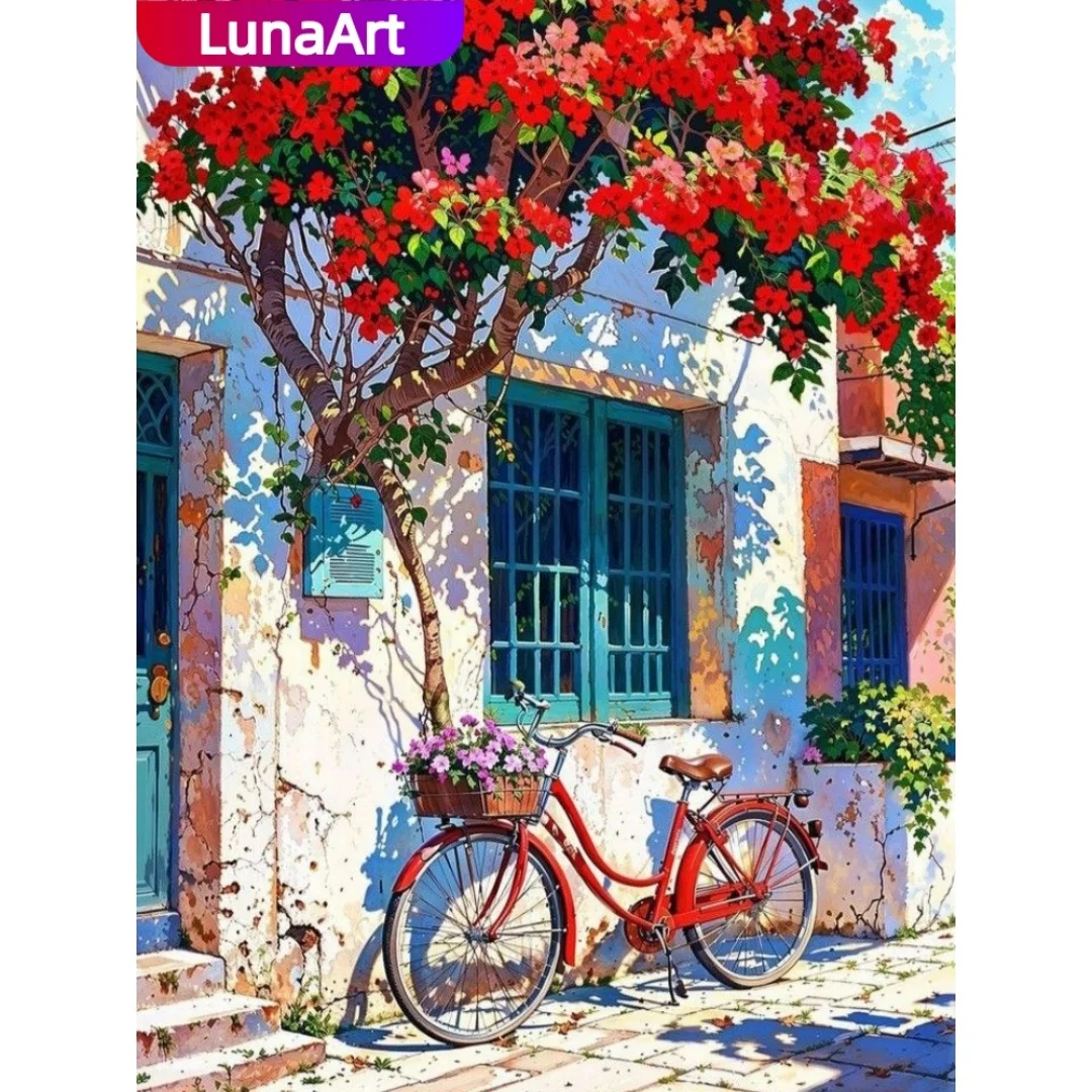 

Country Cottage Digital Oil Painting DIY Kit: Hand-painted Oil Paintings, Frameless Digital Coloring, Home Décor.