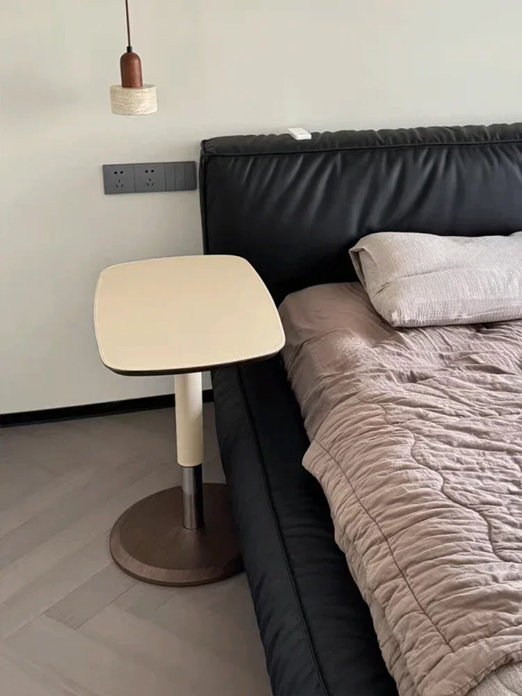 يمكن رفع سرج الجلد الإيطالي الفاخر الخفيف وأريكة طاولة القهوة وطاولة مستديرة صغيرة #3