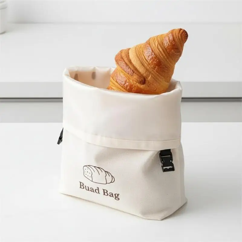 Beeswax Bread Bag With Snap Buckle Dough Preservation Pouch Reusable Bakery Bread Storage Bags For Kitchen Freezer Dining Room