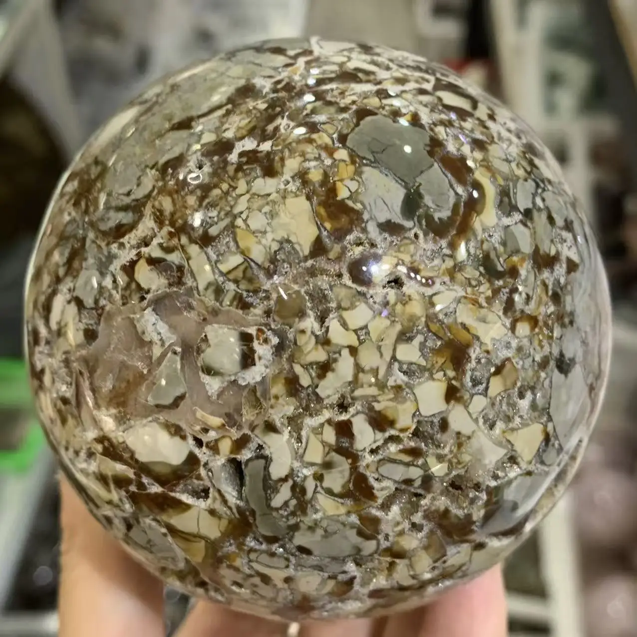 

Natural Jielu Crystal Quartz Energy Sphere, With Healing Properties, Hand-Polished, Demagnetized For Meditation, Divination