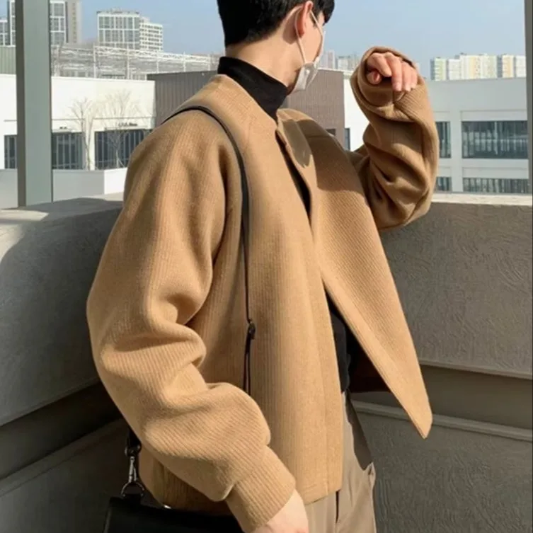 

Loose Fit Knitted Cardigan Jaet Men's round Ne Sweater Coat Korean Sle Faionable Japanese Sle Large Size 250 Pou