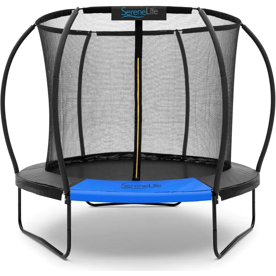 

8FT 10FT 12FT 14FT Outdoor Trampoline for and Adults Recreational Backyard Trampoline with Curved Safety Poles and Net Enclosur