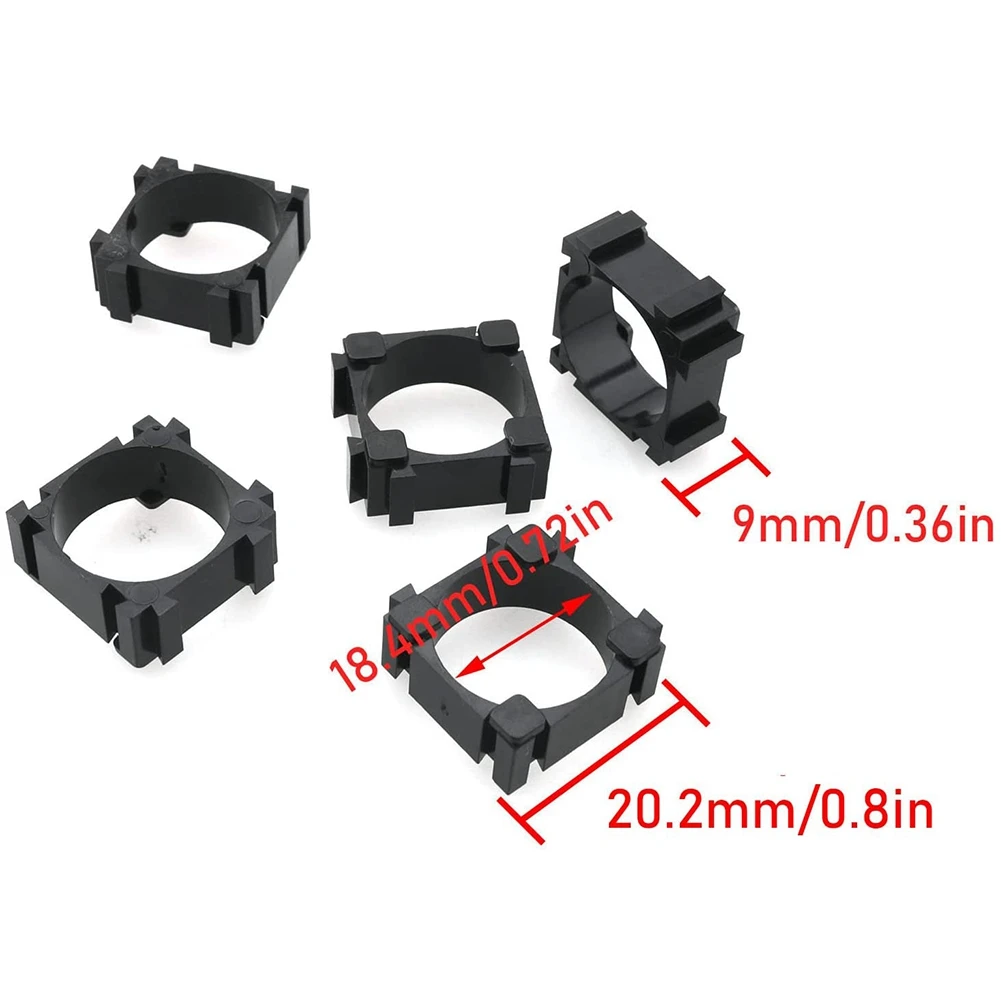 30Pcs Splicing Battery Support 18650 Lithium Battery Bracket 1 Cell Spacer Lithium Battery Plastic Holder Bracket