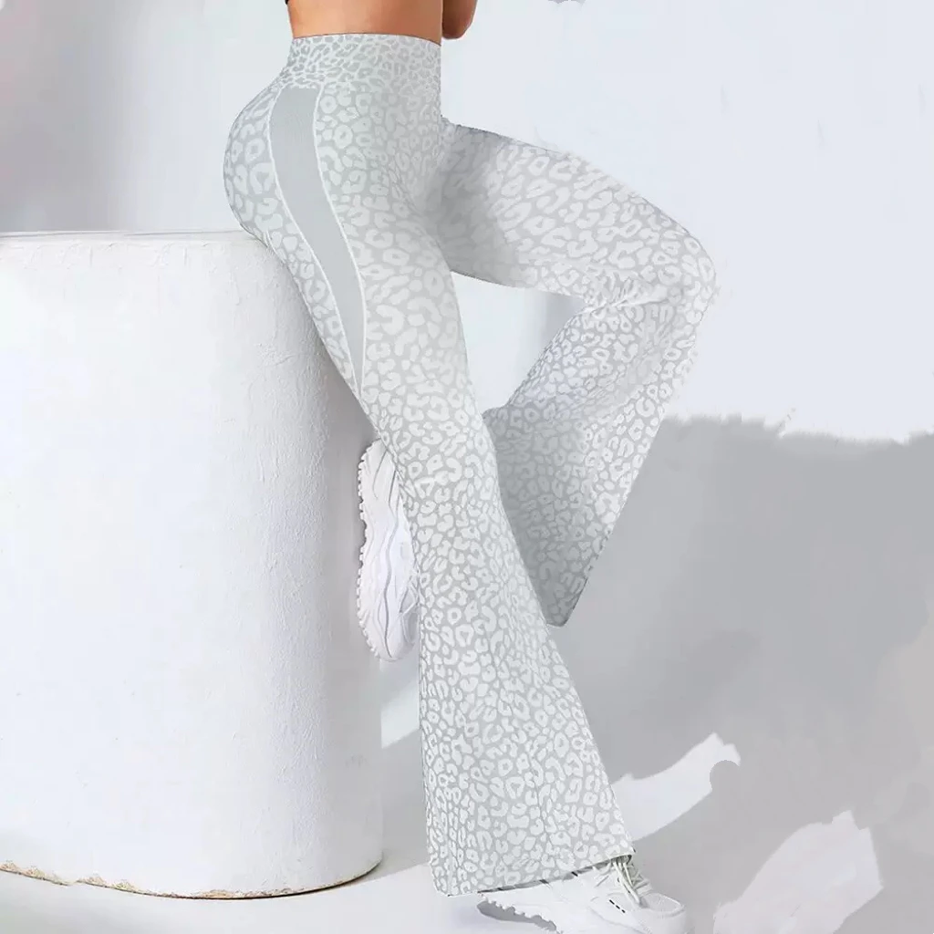 النساء ليوبارد متوهج طماق عالية الخصر الصالة الرياضية اللياقة البدنية تجريب بناطيل كاجوال اليوغا السراويل Scrunch التدريب الرياضي الجوارب #6