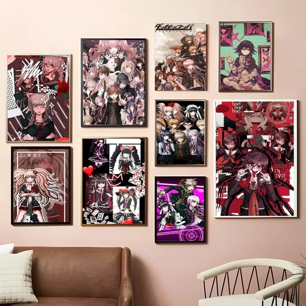 

Anime danganronpa hot Poster Self-adhesive Art Poster Retro Kraft Paper Sticker DIY Room Bar Cafe Vintage Decorative