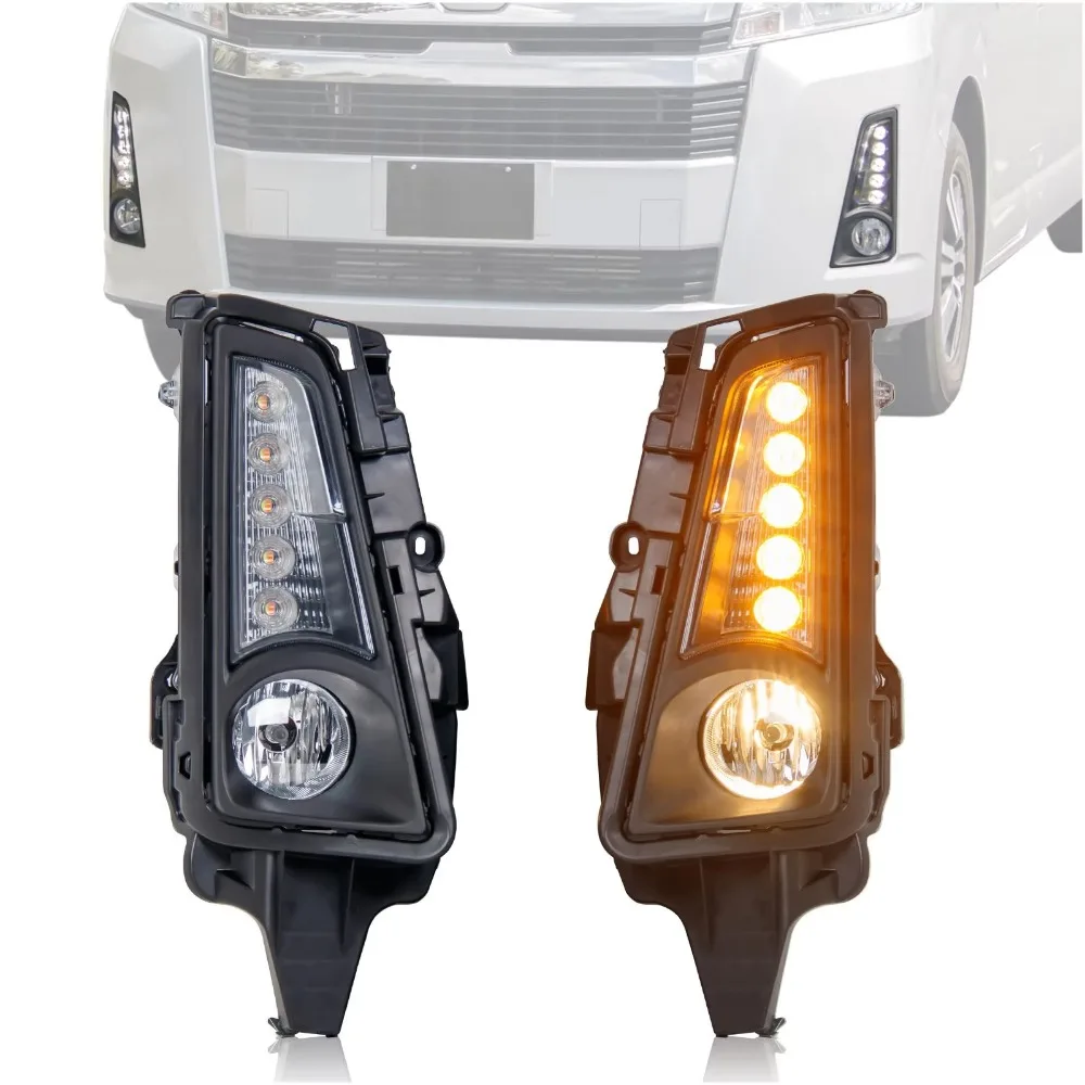 for Toyota Hiace 2019-2020 Car LED Daytime Running Light Front Fog Lamp Modification DRL Turn Signal New Design Auto lighting
