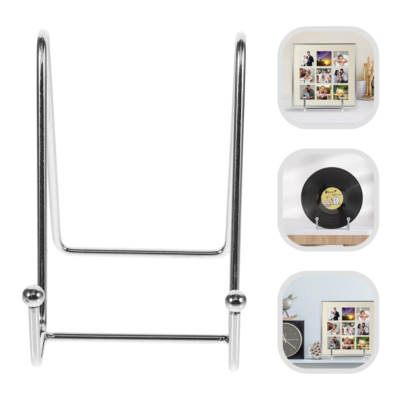 Ceramic Plate Photo Frame Stand Poster Frames Label Iron Small Easels for Display