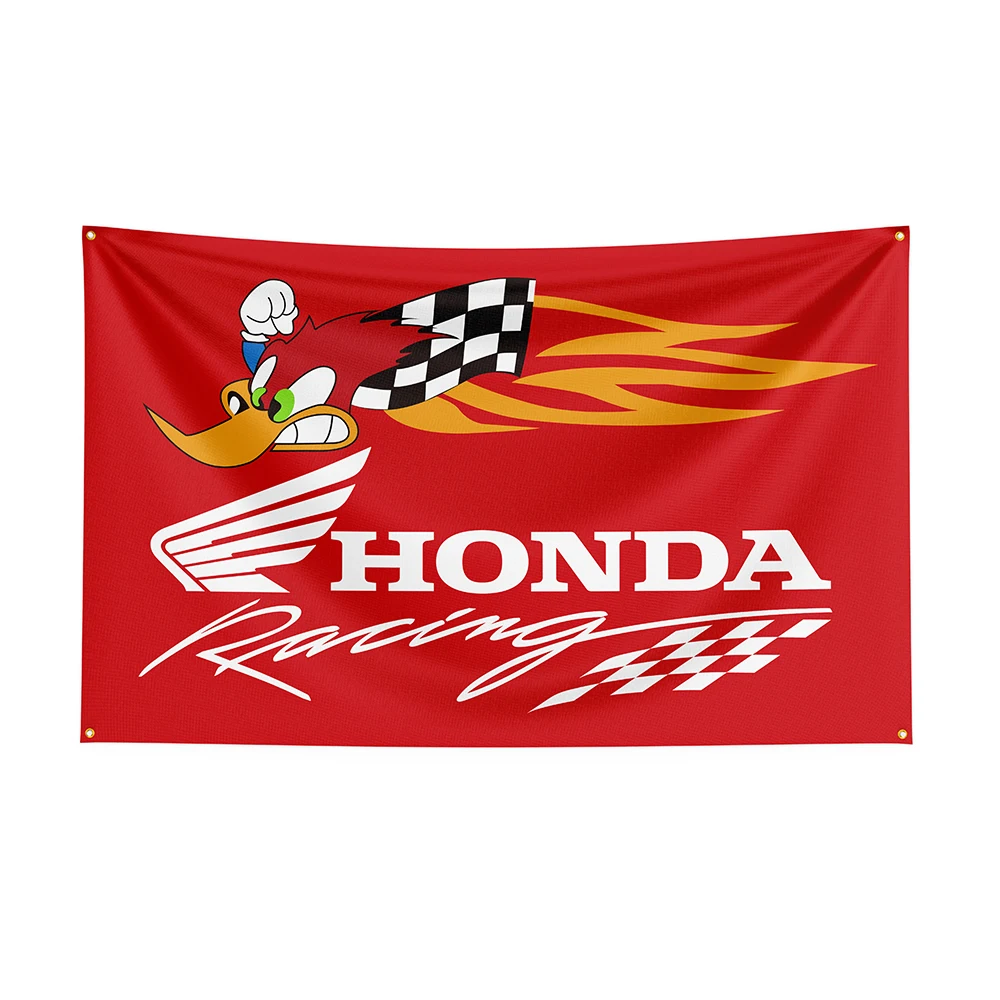 Bannière de voiture de course imprimée en polyester Hondas Feel, décoration, 3x5Federation