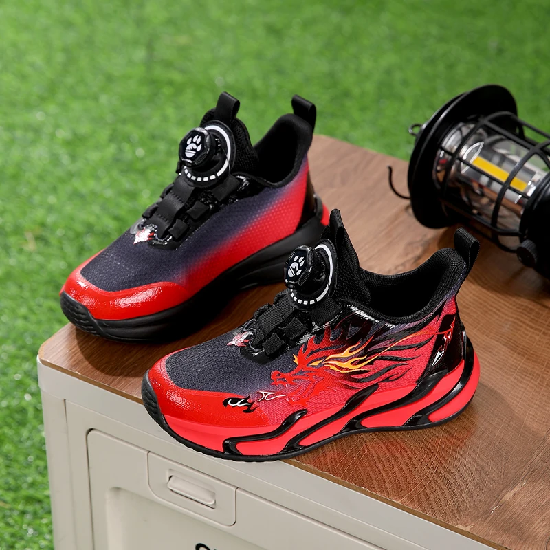 

Новые весенние детские кроссовки, кроссовки с дышащей сеткой для мальчиков, легкие баскетбольные кроссовки с поворотной пряжкой, детская повседневная обувь