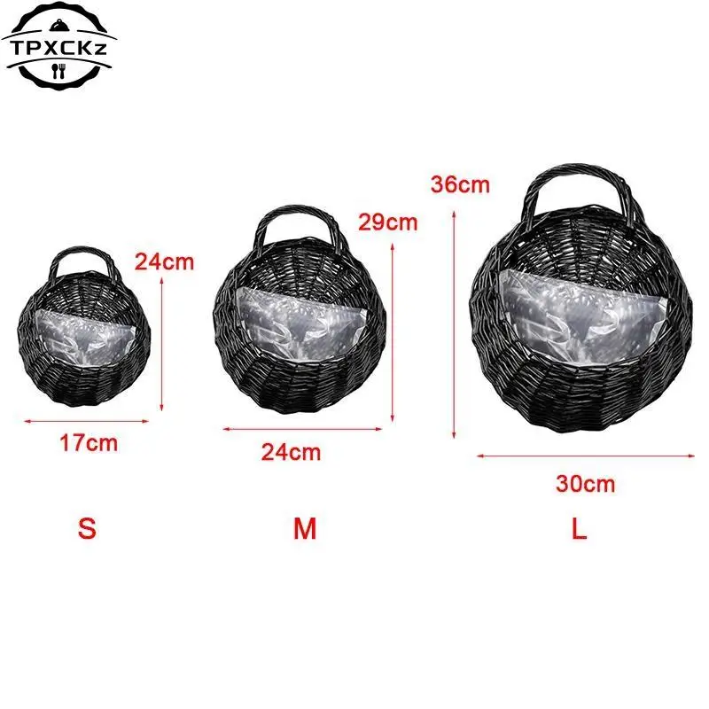 1pc Flower Planter Wall Hanging Wicker Rattam Basket Garden Vine Pot Indoor Plants Holder