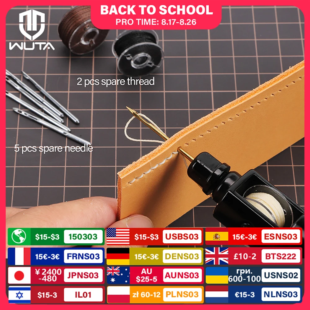 WUTA Leder Hand Nähmaschine Schnelle Nähte Ahle Faden Kit Stitcher DIY Handwerk Arbeits Werkzeuge Set Schuster Leinwand Reparatur