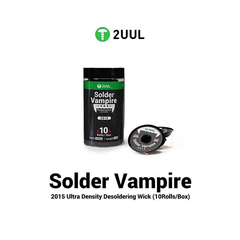 2UUL DW15 10Rolls/Box Desoldering Wire Braid Solder Vampire Motherboard BGA Repair Tool Solder Remover Wick No Residue