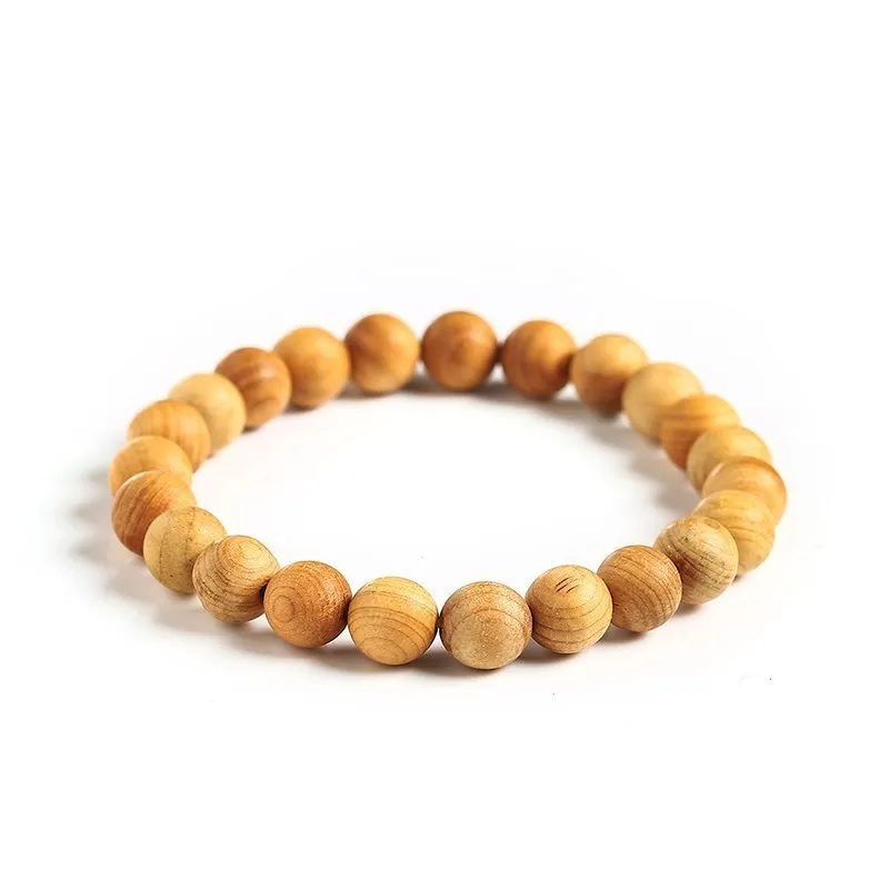 JD Thuja Bracelets Beads 8mm Tibetan Buddhist Meditation Simple Jewelry  Natural Color Mala Prayer Beads bracelet For Men Women