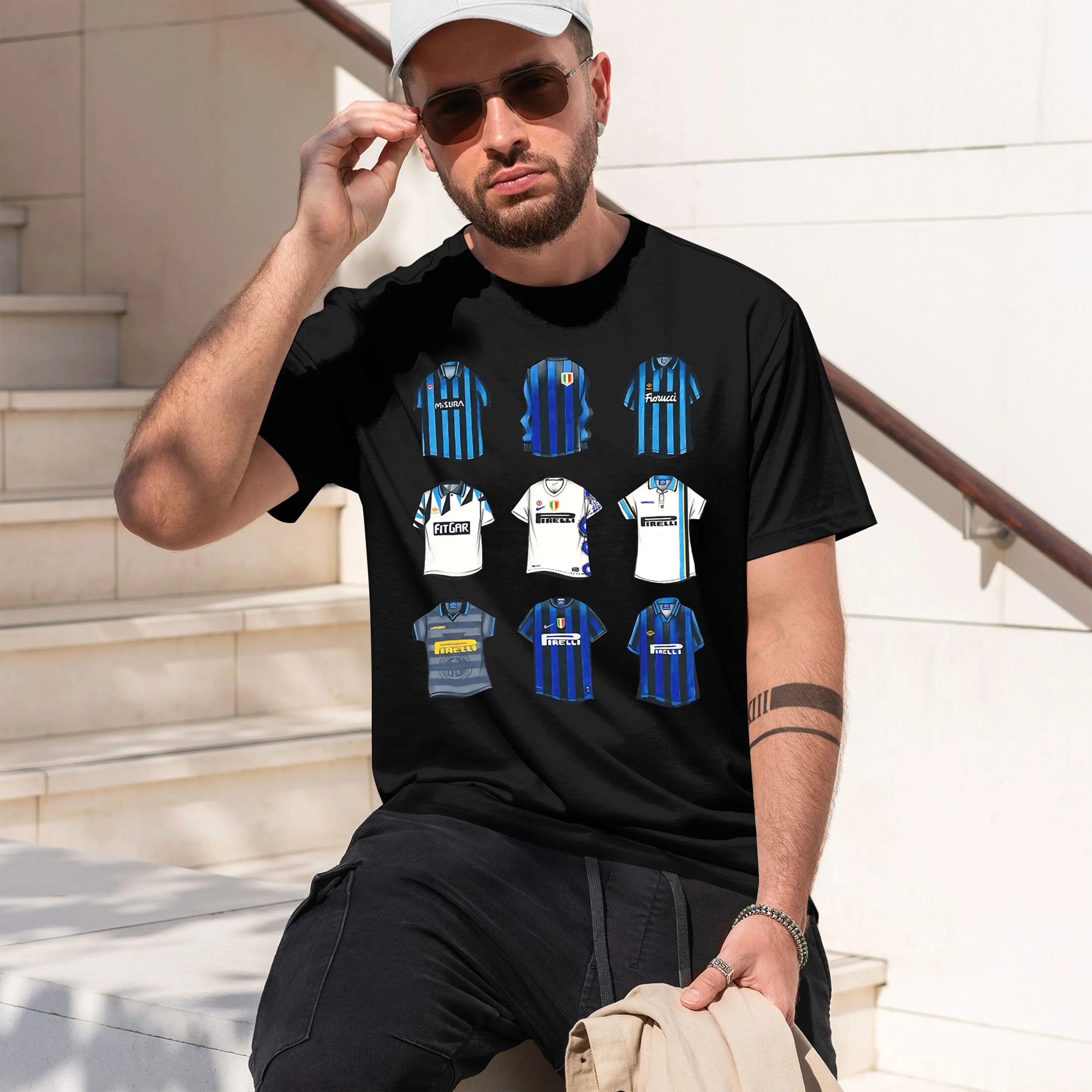 Camiseta de Manga Corta con Cuello Redondo para Hombre, Modelo 2026, Uniforme de Aficionado del Inter de Fútbol Serie A, Recuerdo, Estilo Casual Clásico