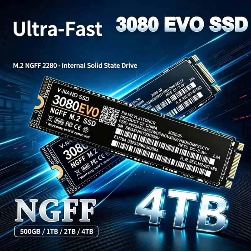 High Speed Transfer SSD 3080 EVO M.2 2280 NGFF Internal Solid State Drive 1TB 2TB 4TB Portable Hard Drive for Laptop