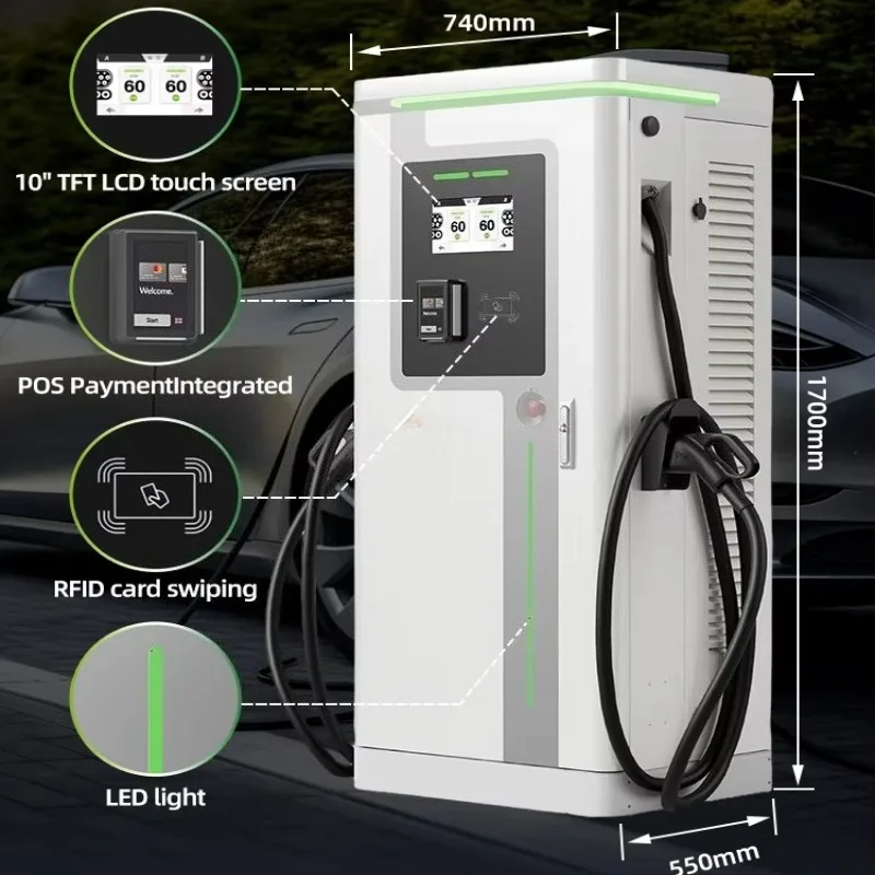 

AC DC Car Charging Station 7KW 30KW 1Phase 32A Portable EV Charger Wifi APP Intelligent Electric Car Charging Post