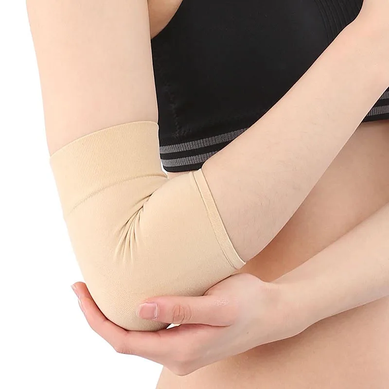 1pair Ultra-thin Scar Cover Elbow Guard Elastic Gym Sport Elbows Protective Absorb Sweat Elbow Support Breathable Arm Sleeve