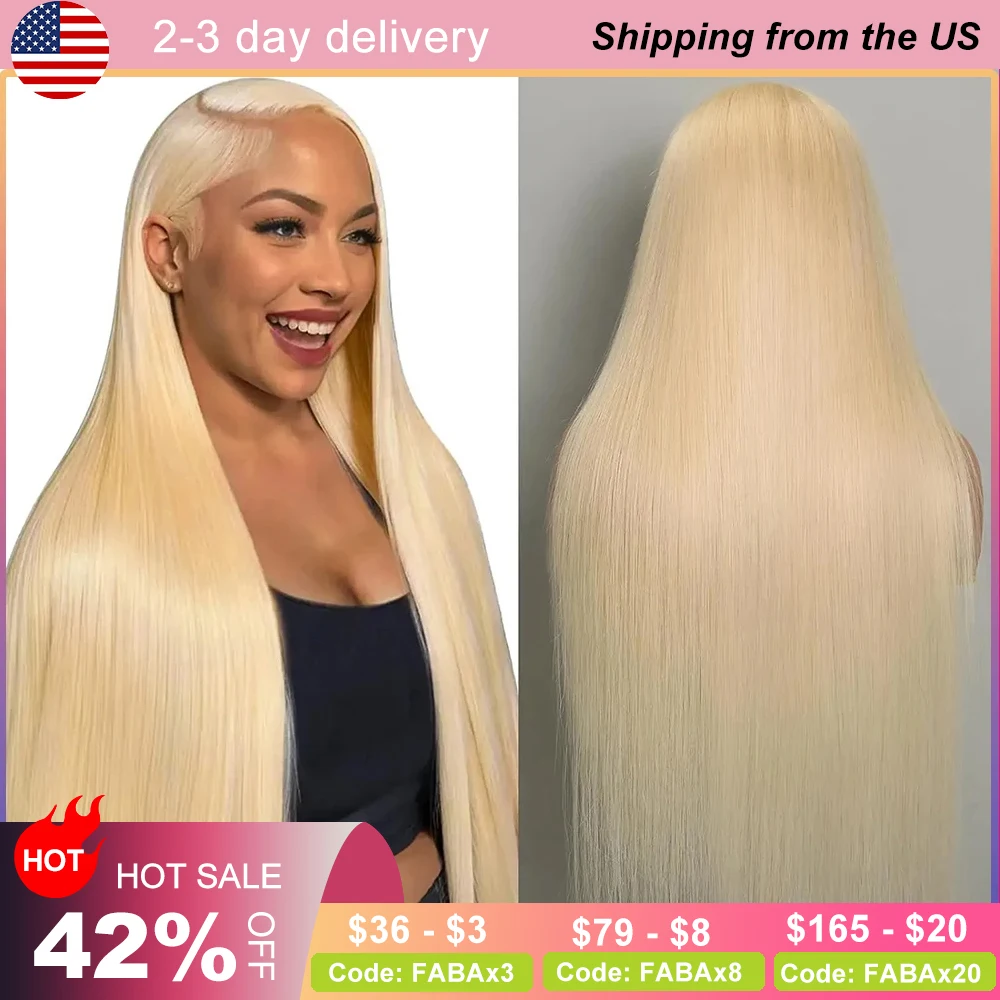 

32 Inch Honey Blonde Straight Lace Front Wig Human Hair 13×4 HD Lace Front Wig 613 Blonde Straight Human Hair Wig with Baby Hair