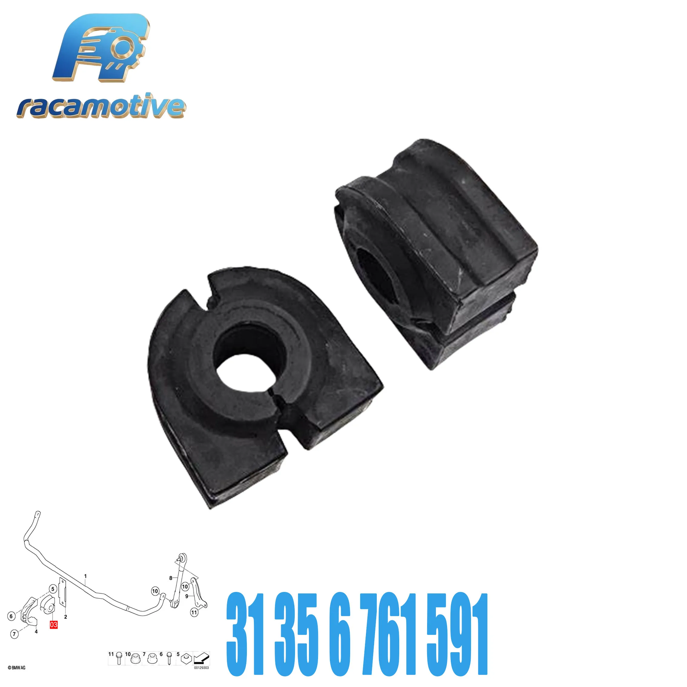 31356761591 31356753928 for BMW 5 6 7 Series 525i 528i 530i E60 E61 E65 E66 E67 E64 E63 Front Stabilizer Anti-Roll Bar Bushings.