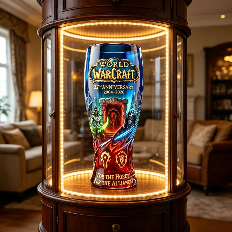 World of Warcraft Wasserbecher, Allianz-Stamm-Thema Glas, Gedenk-Sammlerstück Dekoration