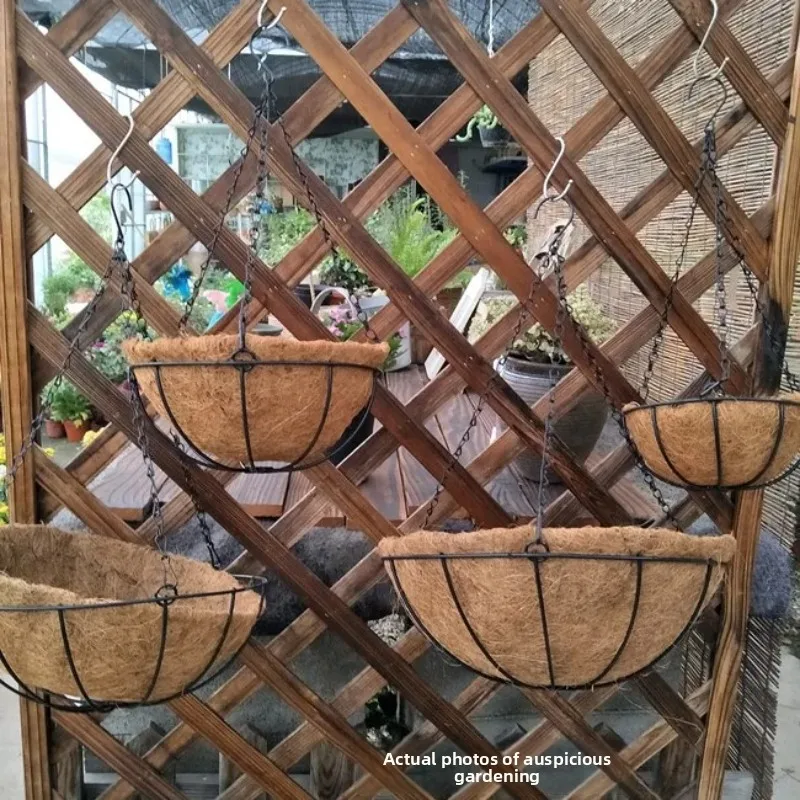 Coconut Palm Hanging Basket, Natural Hanging Basket for Garden, Eco-Friendly Hanging Coconut Shell Planter, Floral Garden Pot