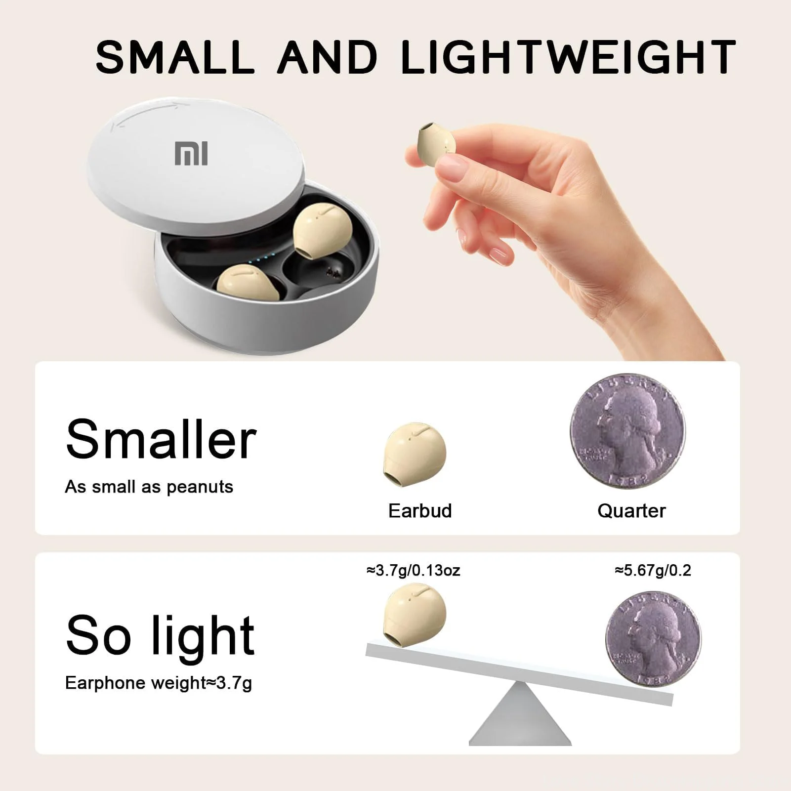 Xiaomi Redmi Invisible Earbuds Wireless Bluetooth Sleep Earbuds Hidden TWS Handfree Small Earbuds Built-in Mic Sleep Headphones