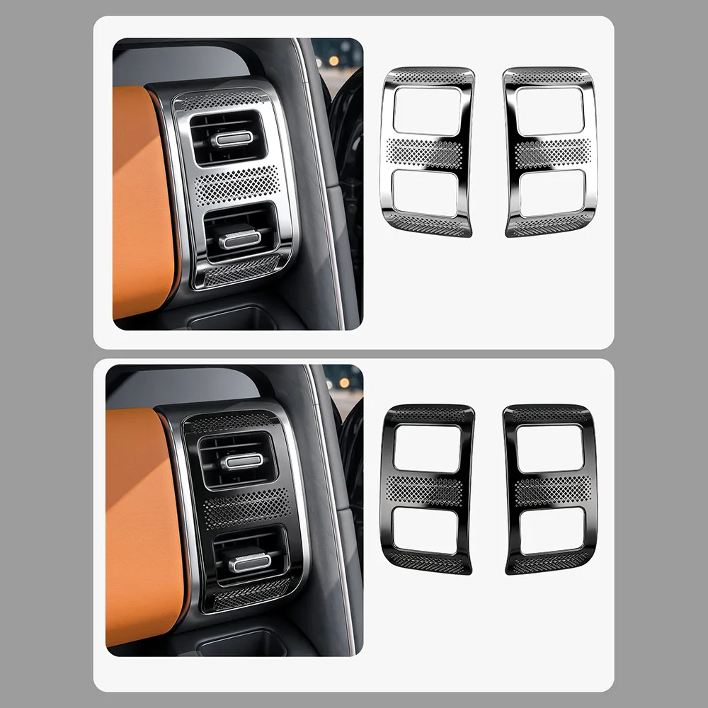2 Pcs Suitable For Geely Galaxy Cruiser 700 Central Control Side Air Outlet Mask Car Accessories Stainless Steel Dust Cover