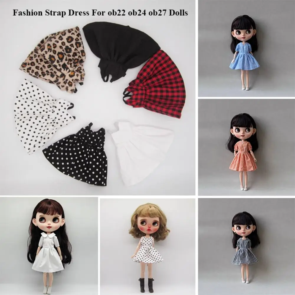 

Fashion Doll Strap Dress Mini DIY Accessories Princess V-neck Dress Cute Dolls Skirt for azone ob22/24/27 Dolls For blythe Dolls