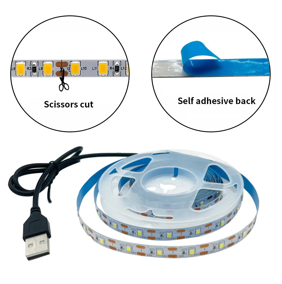 Imagem -05 - Usb Led Strip Light para tv Background Fita de Iluminação Lâmpada para Decoração Vermelho Dourado Azul Gelo 2835 mm Cor Rgb dc 5v 15m