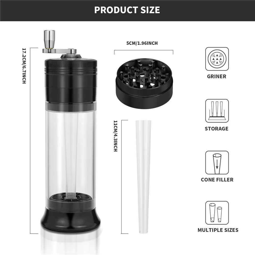 4 Layer 50mm Joint Roller Cigarette Making Machine Manual Aluminum Spice Grass Herb Tobacco Grinder Crusher Smoking Accessories