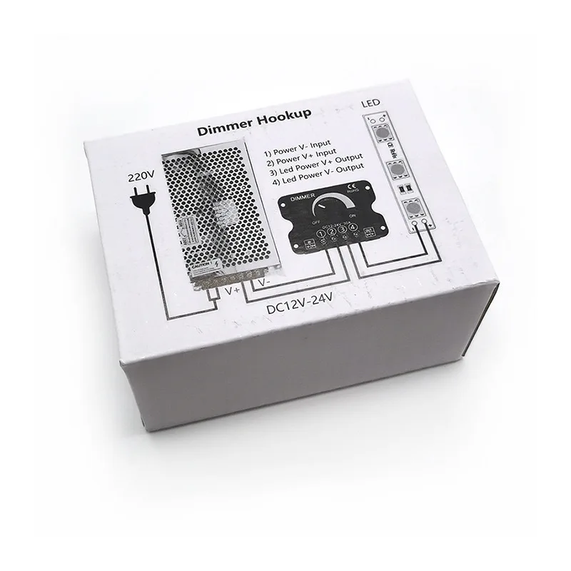 LED Knob Dimmer Switch DC 12V-24V 30A Max Voltage Regulator Adjustable Controller For LED Strip Tape Lamp LED Lighting Dimmers