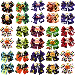 50/100pcs Halloween Doggy Hair Bows Rubber Bands Puppy Dog Hair Bows Holiday Party Small Dog Grooming Accessories Pet Supplies