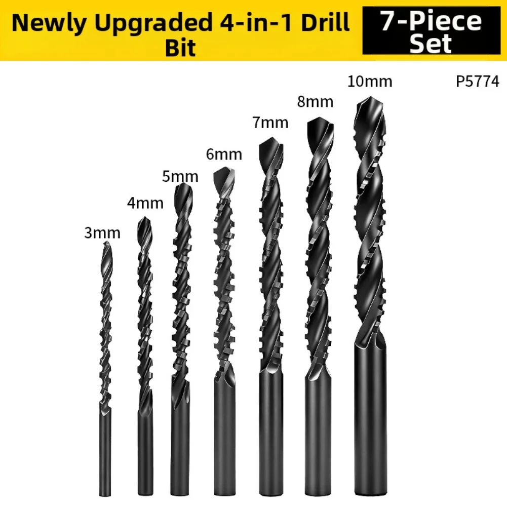 

7 Piece High Speed Steel Drill Bits Set 516 Inch Metric Fried Dough Twists for Efficient Drilling in Various Materials