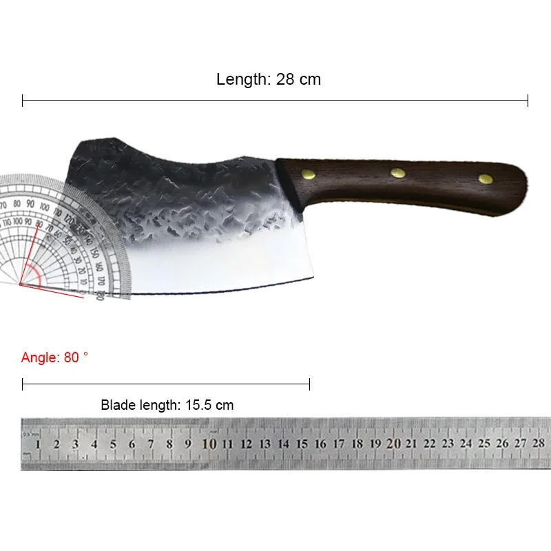 Imagem -06 - Faca de Corte de Osso de Hammer Grain Chef Knife Forjamento de Cozinha Aço Inoxidável