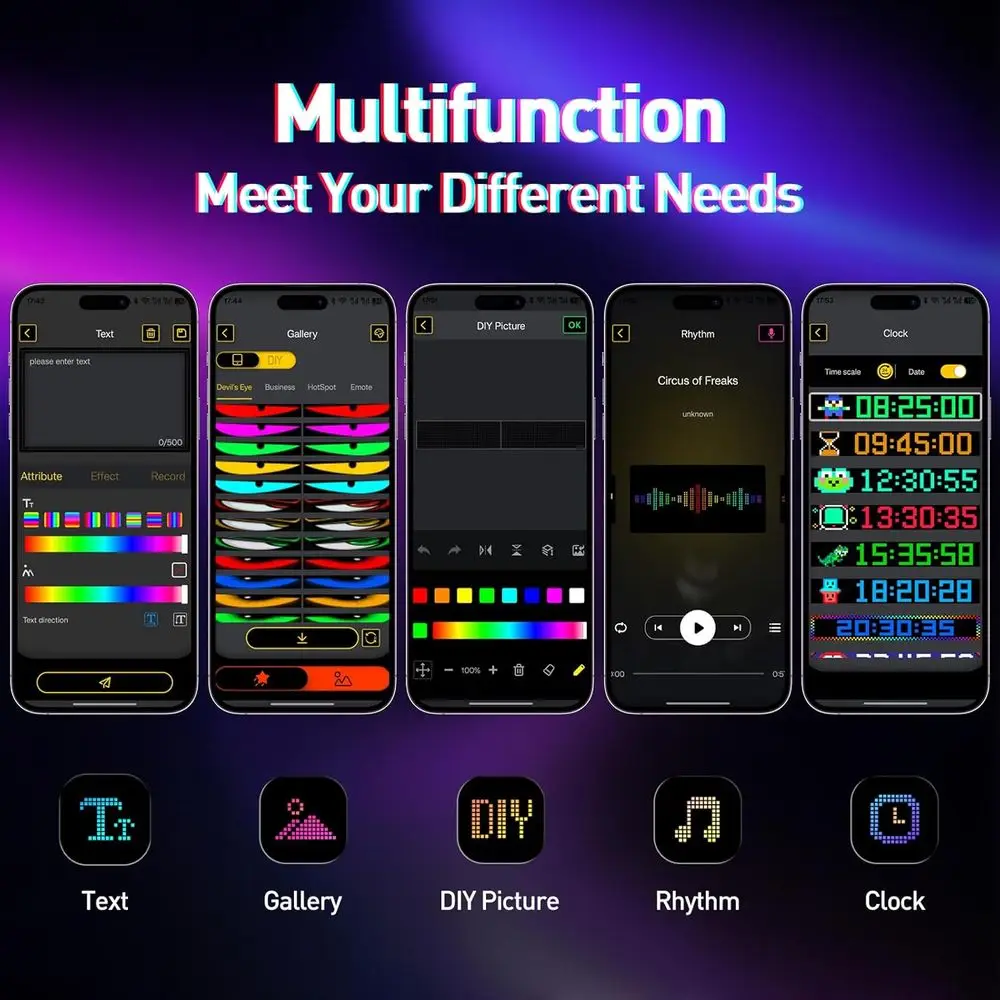 Coppia di luci per parabrezza per camion per auto da 23,6 x 4,73 LED con controllo tramite app, sincronizzazione, testo/immagine personalizzato, flessibili per eventi e decorazioni