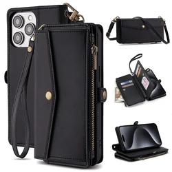 Wallet Flip Stand Leather Case For iPhone 11 12 13 14 15 Pro Max 6 6s 8 7 Plus X XS XR SE 2020 SE3 2022 Cover crossbody-bags