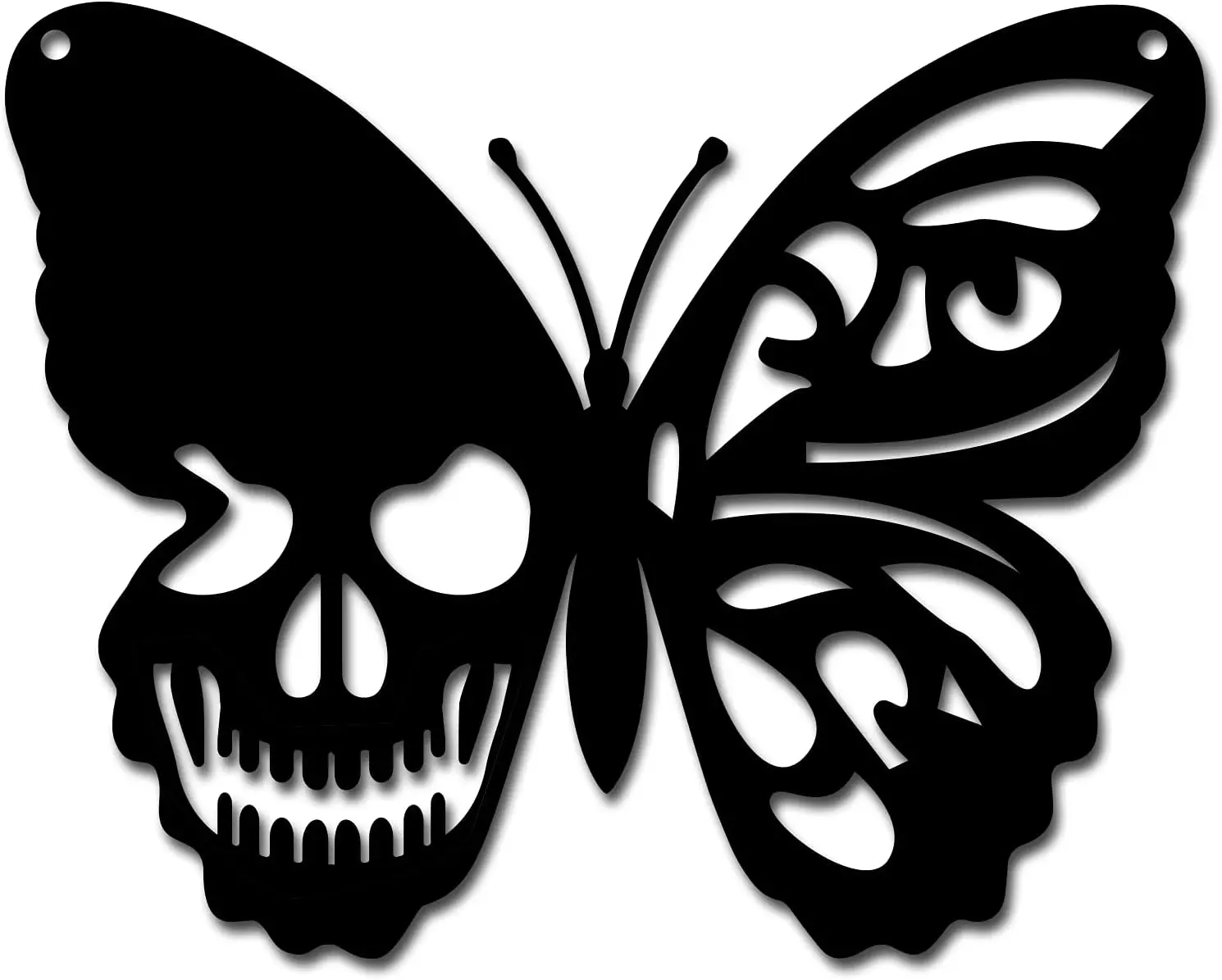 1PC Skull Metal Wall Art Butterfly Decor Wall Hanging Plaques Ornaments Iron Wall Art Sculpture Sign for Indoor Outdoor Home